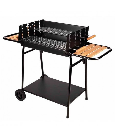 Barbecue a charbon JAVA - Surface de cuisson : 60,5 x 20 cm - Noir