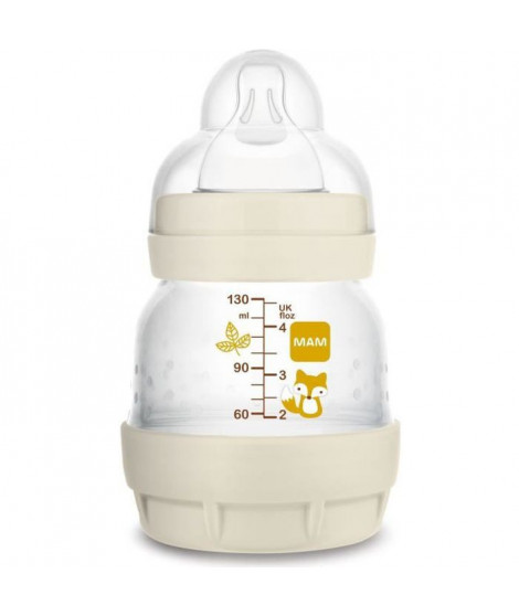 MAM Biberon Easy Start / Anti-Colique Nature - 130ml - Lin - Tétine Débit 0 - X1