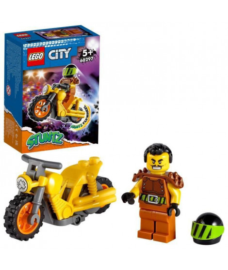 LEGO 60297 City Stuntz La Moto de Cascade Démolition, Ensemble Moto Jouet a Rétrofriction pour Enfants +5 ans avec Figurine W…