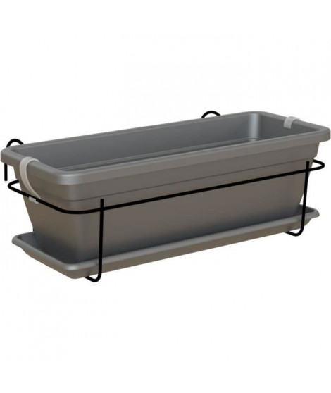 ARTEVASI - Kit balcon Jardiniere venezia 50cm anthracite 50 x 19,5 x h16,3 cm - 1,13l