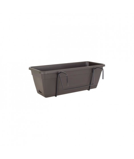 ARTEVASI Kit Jardiniere Venezia avec réserve d'eau - 10 L - 49 x 19,5 x 16,6 cm - Gris anthracite