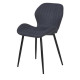 PORTO Lot de 2 chaises - Tissu gris anthracite - Pieds métal - L 51 x P 49 x H 49 cm