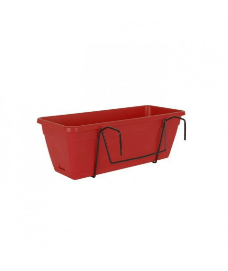 ARTEVASI Kit Jardiniere Venezia avec réserve d'eau - 10 L - 49 x 19,5 x 16,6 cm - Rouge foncé