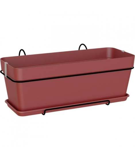 ARTEVASI - Kit Jardiniere capri 50cm v2 rouge foncé 50,2 x 28,5 x h20,7 cm - 1,54l