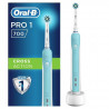 Oral-B PRO 1 700 Cross Action - Brosse a Dents Électrique - Rechargeable - Minuteur - Blanche et bleue
