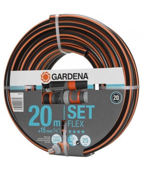 GARDENA Kit complet tuyau d'arrosage ComfortFLEX - Longueur 20m - Ø15mm - Anti noeud et indéformable - Garantie 20 ans (18044…