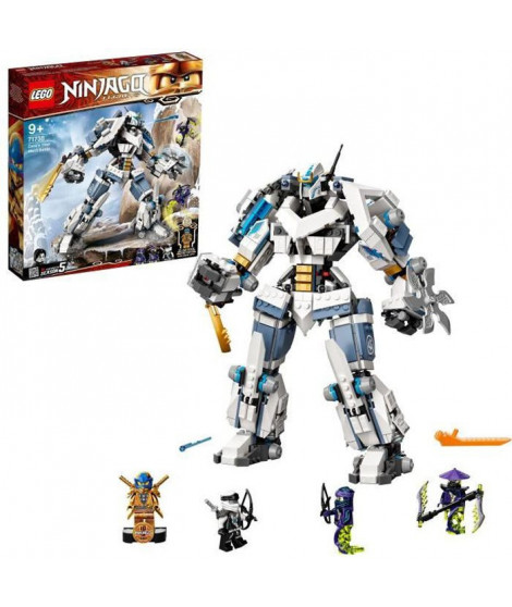 LEGO NINJAGO 71738 Le Robot de Combat Titan de Zane, Jouet de Construction Ninja, Figurines