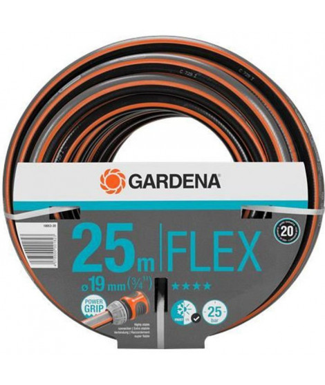 GARDENA Tuyau d'arrosage Comfort FLEX  Longueur 25m  Ø19mm  Anti noeud et indéformable  Garantie 20 ans (18053-20)