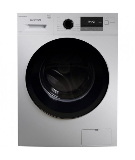 Lave-linge hublot BRANDT LLC124S - 12kg - L60cm - Moteur induction - 1400 trs/min -Silver