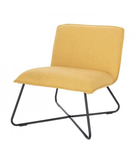 Fauteuil bas IVO - Tissu jaune - Style contemporain - L 63 x P 75 x H 70 cm