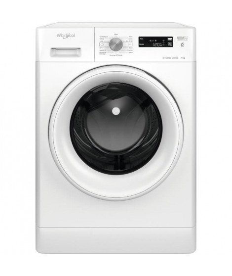 Lave-linge hublot WHIRLPOOL FFS7458WFR FreshCare - 7 kg - Induction - 1400 trs/min - Blanc