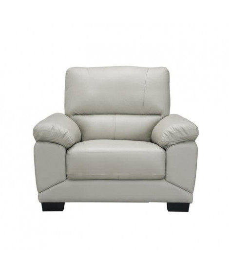 Fauteuil - Cuir et simili gris clair - NEWTON