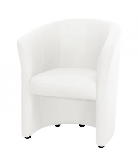 Fauteuil Simili blanc - L 59  x P 63  x H 77 cm - ARCADE