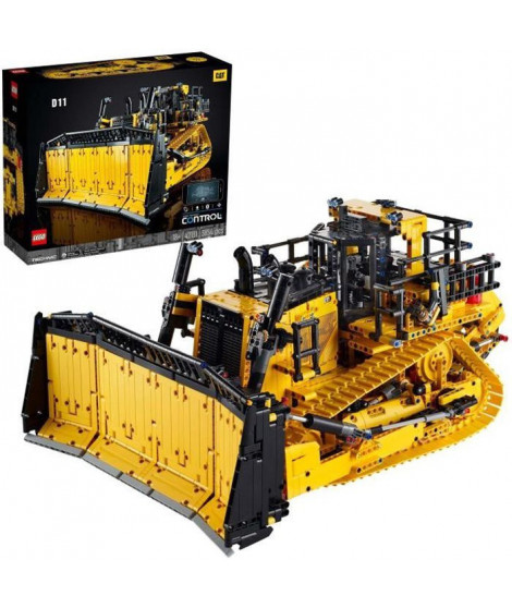 LEGO 42131 Technic Bulldozer D11 Cat Véhicule de Chantier Télécommandé Interactif pour Adultes avec Application