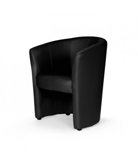 Fauteuil Simili noir - L 59  x P 63  x H 77 cm - ARCADE