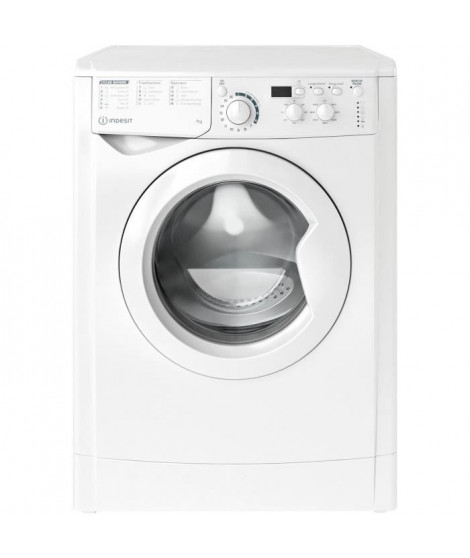 Lave-linge hublot INDESIT EWD71453WFRN - 7 kg - Induction - L60 cm - 1400 trs/min - Blanc