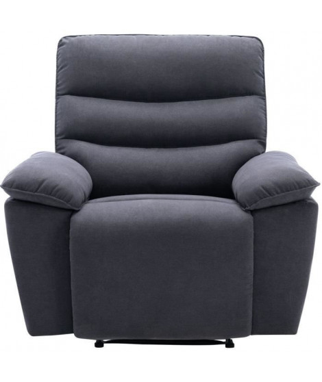 Fauteuil relax électrique - BLAKE - Tissu gris foncé - L 108 x P 96 x H 100 cm