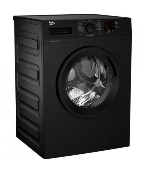 Lave-linge hublot BEKO LLF082B2 - 8 kg - Tambour Aquawave - 1200 tours/min - Noir