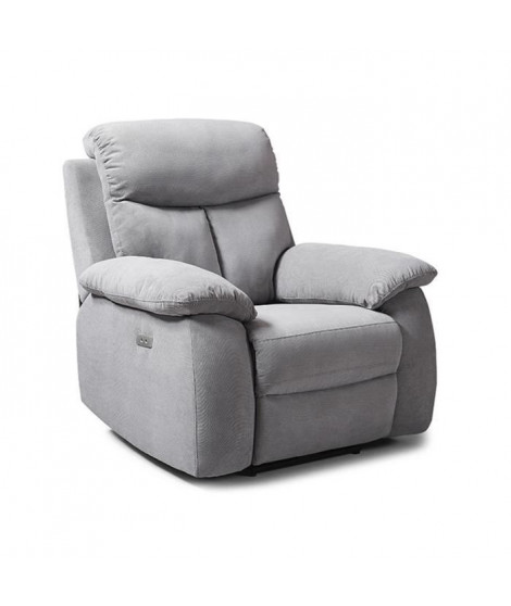 Fauteuil relax électrique - BELEM - Tissu Gris - L 97 x P 94 x H 101 cm