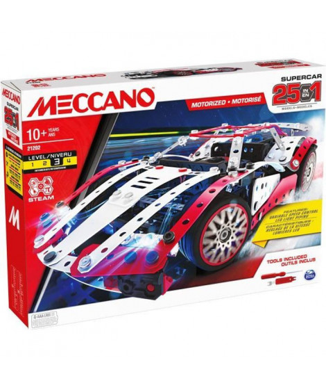 MECCANO - COFFRET SUPERCAR 25 MODeLES MOTORISÉS - 6062054 - Voiture Enfant Motorisée & Jeu de Construction - 25 Modeles a Con…
