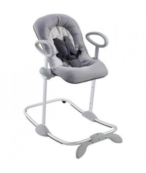 BEABA, Transat Up&Down III, Transat Réglable en Hauteur, Pour Bébé et Enfants, 3 Positions d'Inclinaison, Heather Grey