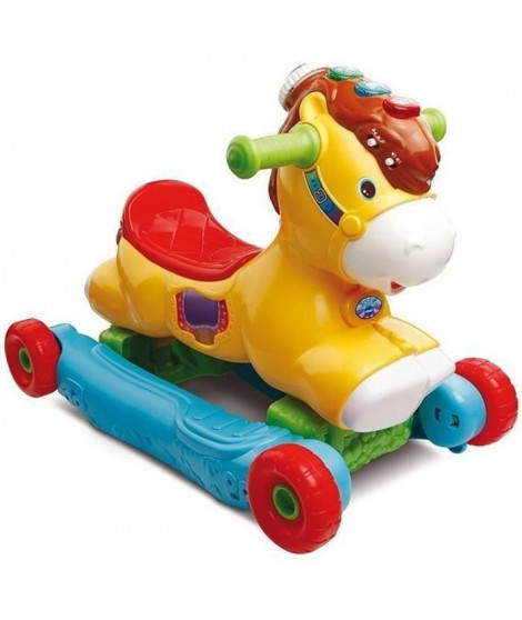 VTECH BABY - Porteur a Bascule - P'Tit Galop, Mon Poney Basculo 2en1 - Parlant et Lumineux - Multicolore