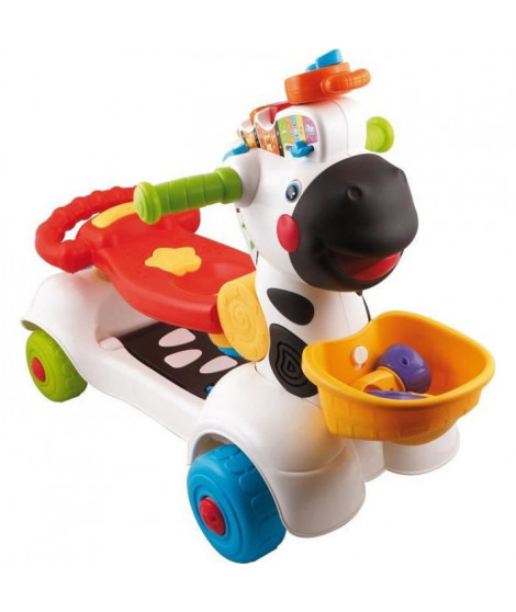 VTECH BABY - Porteur Trottinette - Mon Zebre Rigolo 3 en 1 - Noir & Blanc - Parlant et Musical