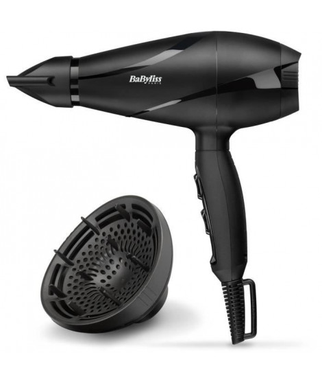 BaByliss - 6613DE - Seche-cheveux Pro Silence Volume 2200 Moteur AC Fabriqué en Italie et Diffuseur pour des boucles naturelles