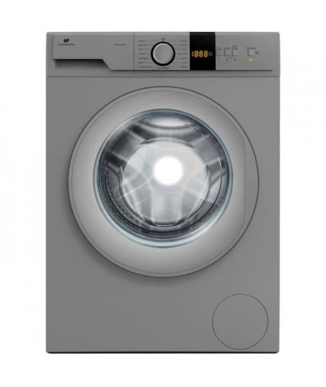 Lave-linge hublot CONTINENTAL EDISON CELL10140S1 -  10 kg  Moteur induction   L59,7 cm -  1400 trs/min - Silver