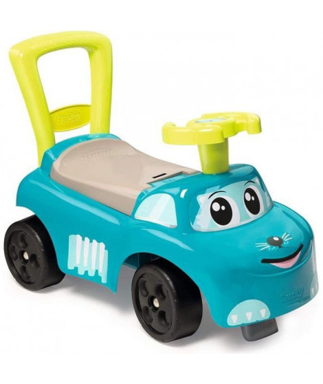 SMOBY - Porteur auto Bleu - Fonction Trotteur - Volant Directionnel