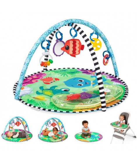 BABY EINSTEIN Tapis d'éveil Océan - 2 en 1 avec coussin d'eau gonflable - 52 x 80 x 80 cm - Multicolore - Des la naissance