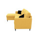 FALSLEV Canapé d'angle fixe réversible - Tissu jaune + 2 coussins noir - L 215 x P 145 x H 93 cm