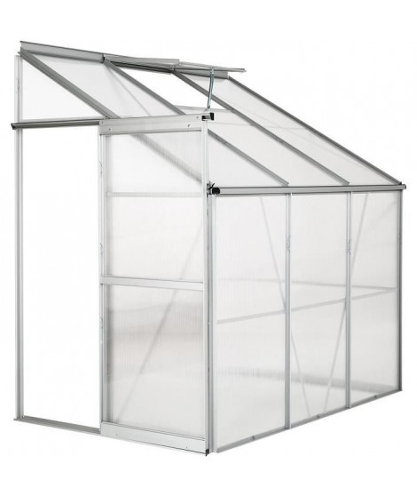 Serre de jardin en polycarbonate adossée 2,4m² - BEAU RIVAGE - 1,9 x 1,22 x 1,95 m