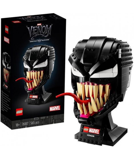 LEGO Marvel 76187 Venom, Kit de Construction, Masque, Casque de Tete, Déco, Adultes,