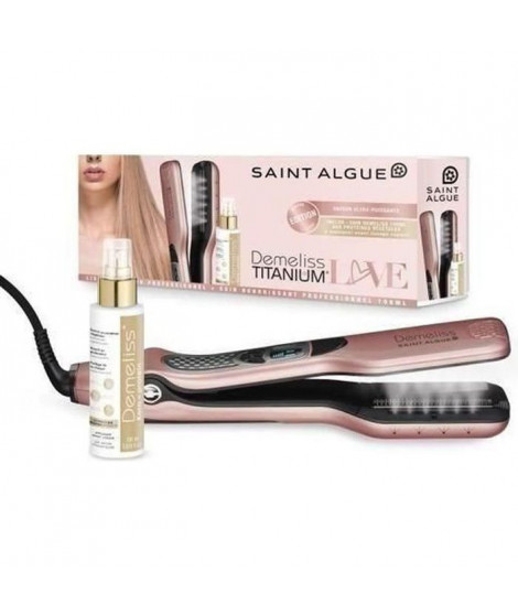 SAINT ALGUE Coffret Lisseur vapeur Demeliss TITANIUM Love Edition Couleur GOLD ROSE + Soin nourrissant 100ml Kera-PROTEIN