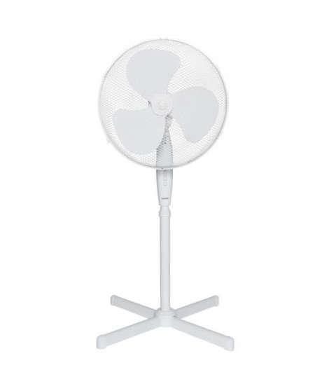 Ventilateur sur pied OCEANIC - 45W - Diametre 40 cm - Hauteur réglable - Oscillation - Blanc