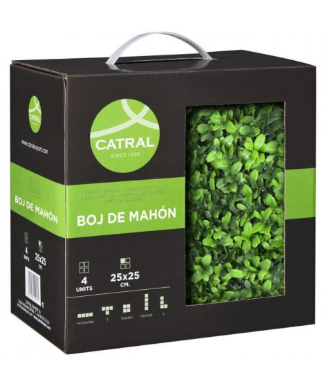 CATRAL - Lot 4 carreaux pour jardin vertical buis longifolia - 25 x 25cm