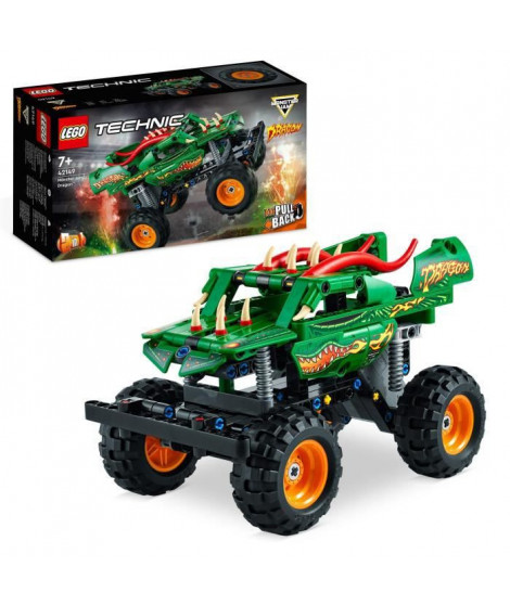 LEGO Technic 42149 Monster Jam Dragon, 2-en-1, Monster Truck Jouet, Voiture de Course