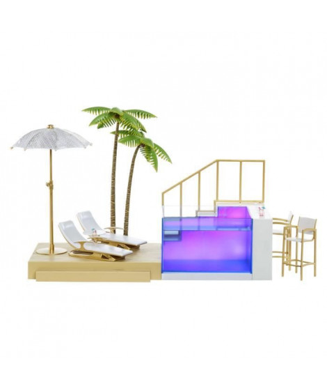 Rainbow High - Coffret de Jeux et Accessoires - Beach Club et Piscine Lumineuse