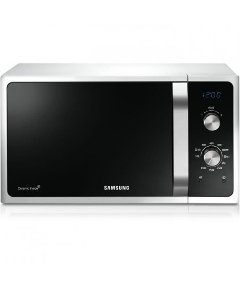 SAMSUNG - MG28F303EAW - Micro-ondes Gril - Blanc Poignée silver - 28L - 900W - Pose libre