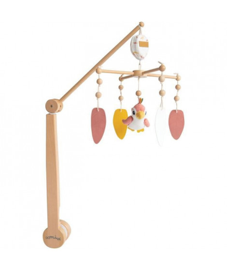 DOMIVA Mobile musical Happy - Arche bois de hetre - Blanc/Corail/Jaune - 40 cm