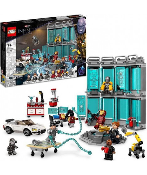 LEGO 76216 Marvel L'Armurerie d'Iron Man, Jouet Avengers, Figurine Tony Stark, Cadeau Super-Héros, Garçons et Filles 7 Ans et…