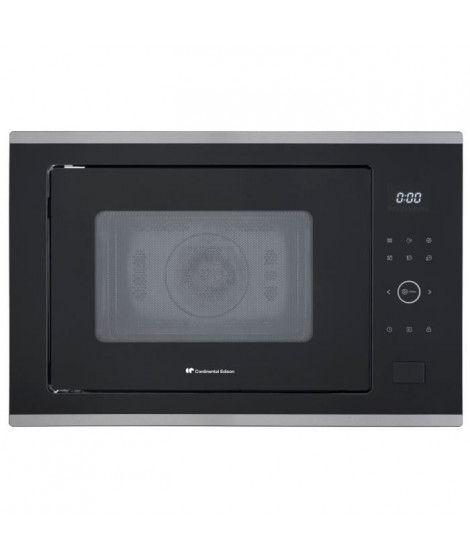 Micro-ondes combiné encastrable CONTINENTAL EDISON CEMO34CEB2 Noir et Inox L59,5 x H38,8 x P46,8 cm 34L Grill et convection