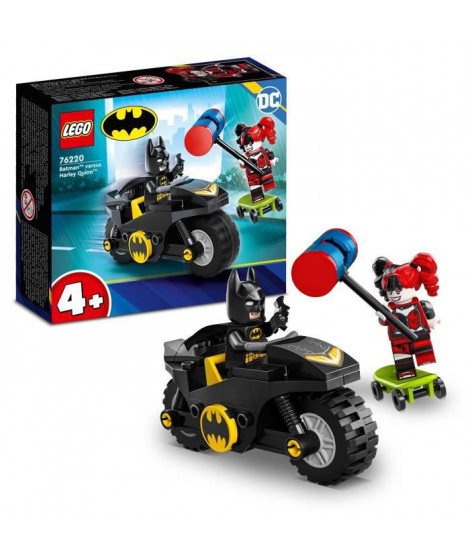 LEGO DC Batman 76220 Batman vs. Harley Quinn, Figurines et Jouet de Moto avec Batarang