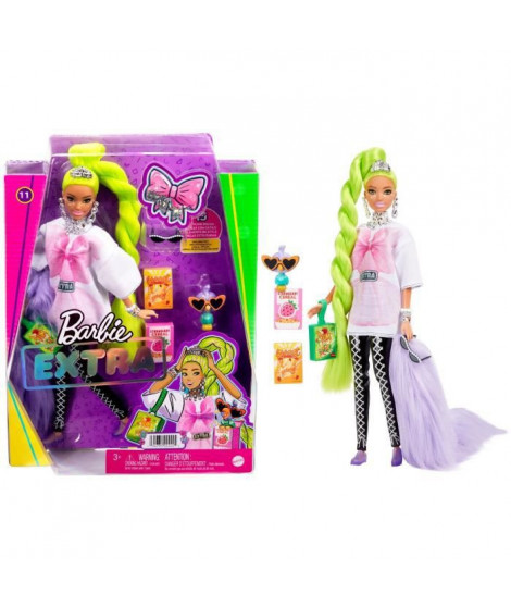 Barbie - Barbie Extra Natte Vert Fluo - Poupée