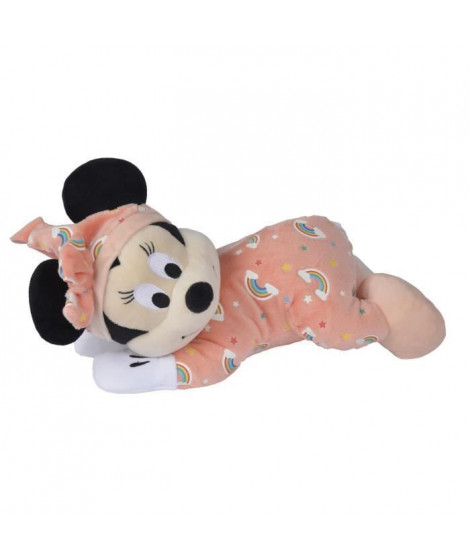 Disney Peluche Minnie 'Brille dans la nuit' Rose - L 30 x P 18 x H 26 cm - Rose
