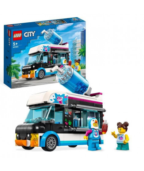 LEGO City 60384 Le Camion a Granités du Pingouin, Jouet Camion Enfants 5 Ans, avec Figurines