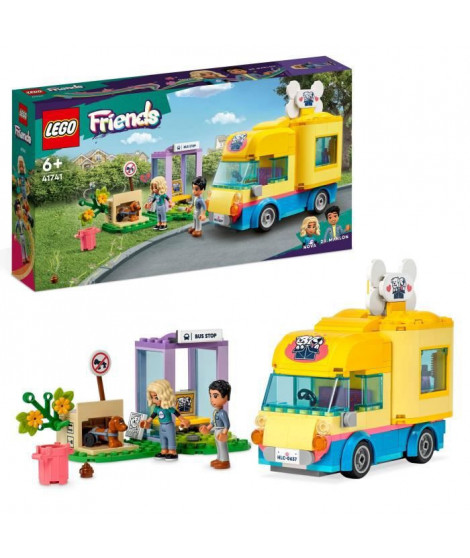 LEGO Friends 41741 La Fourgonnette de Sauvetage Canin, Jouet Animaux Enfants 6 Ans, Série 2023