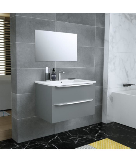 ZOOM Ensemble Meuble de salle de bain - L 60 - Anthracite