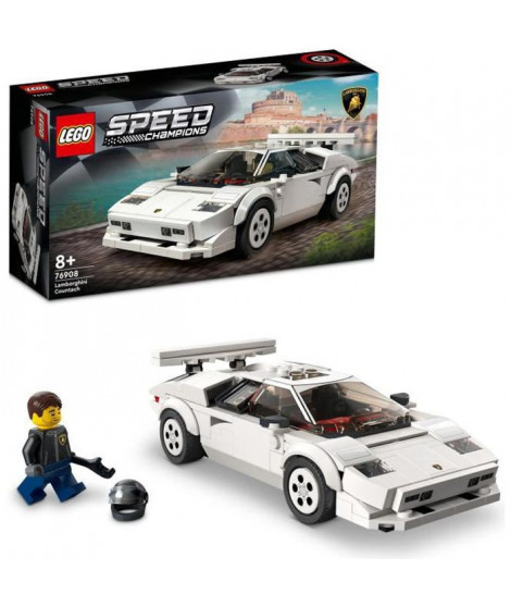 LEGO 76908 Speed Champions Lamborghini Countach, Jouet modele de Voiture de Course Pour les Enfants de 8 Ans et Plus